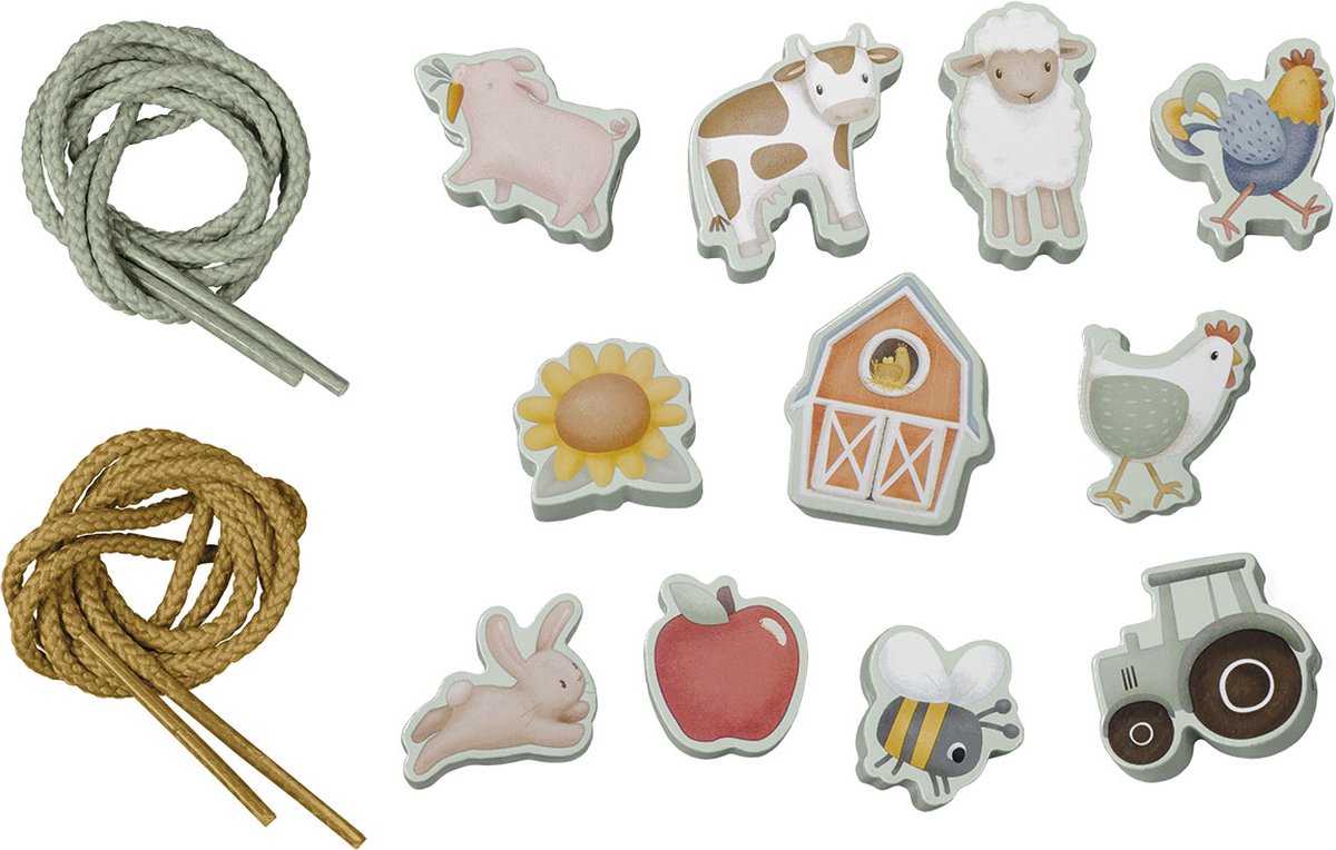 Little Dutch houten rijgkralen Little Farm - Leer rijgen - educatief speelgoed — afbeelding 7