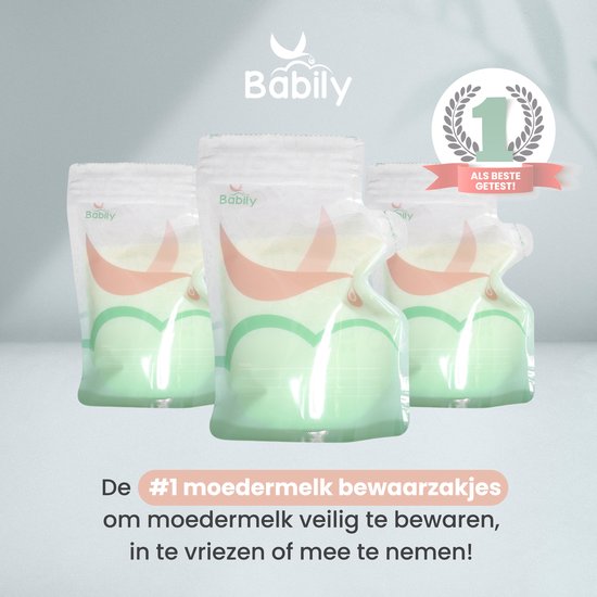 Babily Moedermelk bewaarzakjes - 200 stuks - Borstvoeding bewaarzakje - Melkzakjes - 240 ml - Met dubbele sluiting en schenktuit van Babily — afbeelding 4