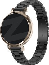 Bandz Stalen schakel band 'Classic' - Smartwatch bandje 14mm geschikt voor Garmin Lily 2 (alleen tweede versie) - inclusief inkort set - zwart