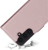 Mobiparts hoesje geschikt voor Samsung Galaxy S24 - Wallet/Boekhoesje - Eco Leer - Magneet Sluiting - Opberg vakken - Roze