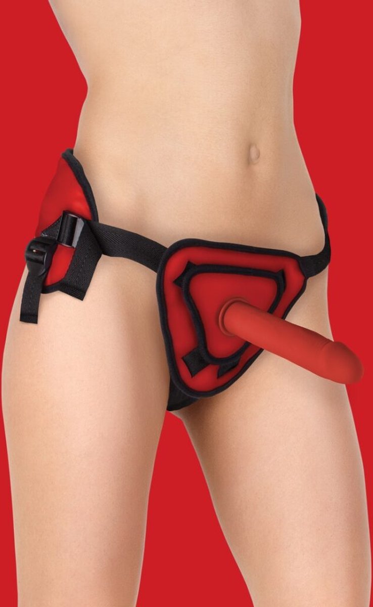 Goedkoopste Deluxe Silicone Strap On - 8 Inch - Red