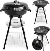 Tuingrill - Barbecue - ronde afdekking - BBQ - ventilatie - asbak - Accessoireplank - Stabiele metalen structuur- houtskoolgrill- houtskoolbarbecue