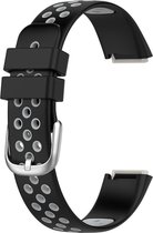 Fitbit Luxe Sport Bandje - Siliconen - Zwart/Grijs - 160-220mm - Wearablebandje - Geschikt voor Sportactiviteiten