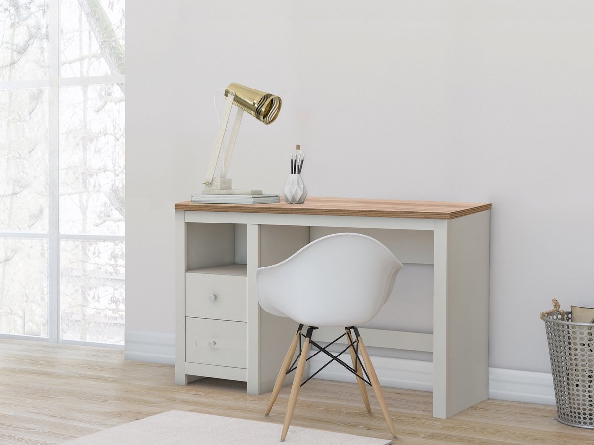 Notio Living Emerald-Bureau - 2-laden - Eikenlook/Crème Natuur