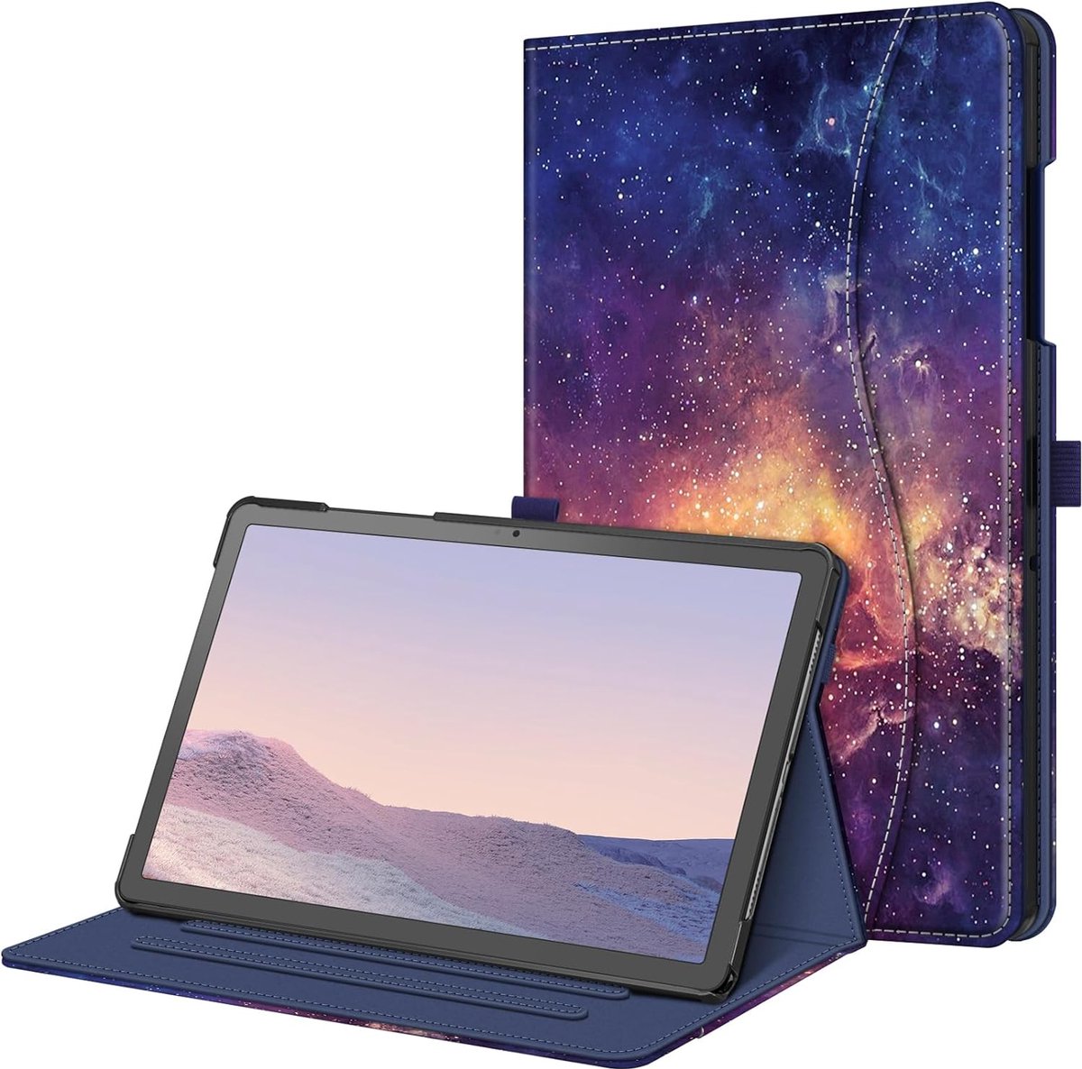 Geschikt voor Samsung Galaxy Tab A9 Plus - Auto Sleep/Wake-functie - Documentenvak - Book Case Hoesje - Galaxy