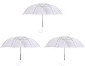 3 pièces Parapluie parapluies en plastique transparent 100 cm - parapluie transparent - parapluie de mariage - parapluie de mariée - élégant - mariage - mariage - à la mode - parapluie de mariage