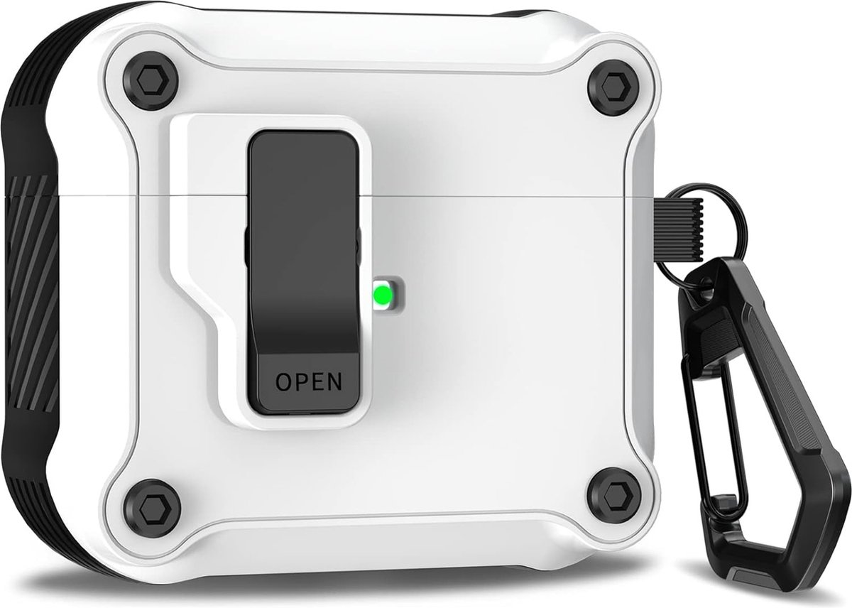 YONO Hoesje geschikt voor Apple Airpods 3 - Hard Case met Lock - Wit