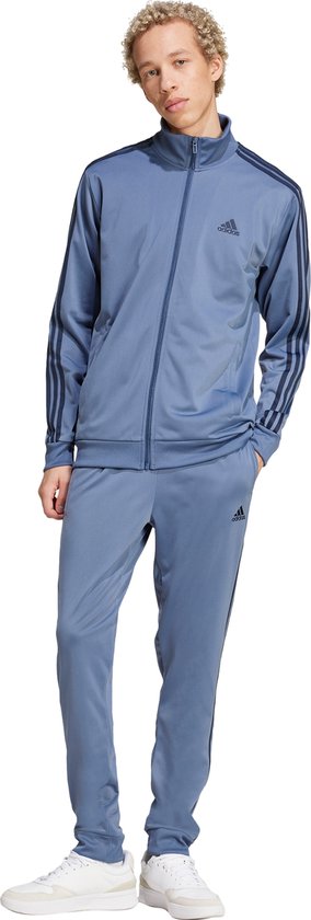 adidas Sportswear Basic 3-Stripes Tricot Trainingspak - Heren - Blauw- S