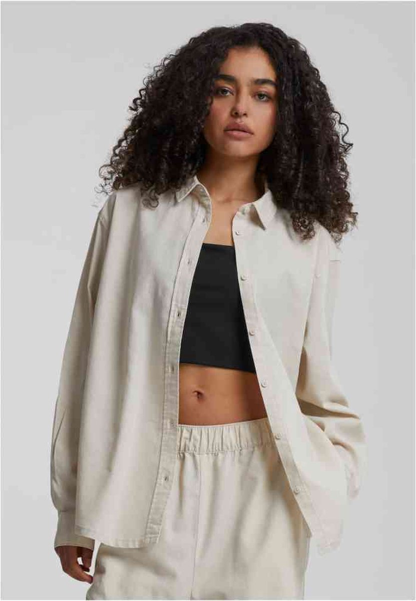 Urban Classics Linen Mixed Oversized Blouse 5XL Groen
