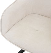 ML-Design eetkamerstoelen draaibaar set van 6, textiel geweven stof, crème, woonkamerstoel met armleuning/rugleuning, 360° draaibare stoel, gestoffeerde stoel met metalen poten, ergonomische fauteuil