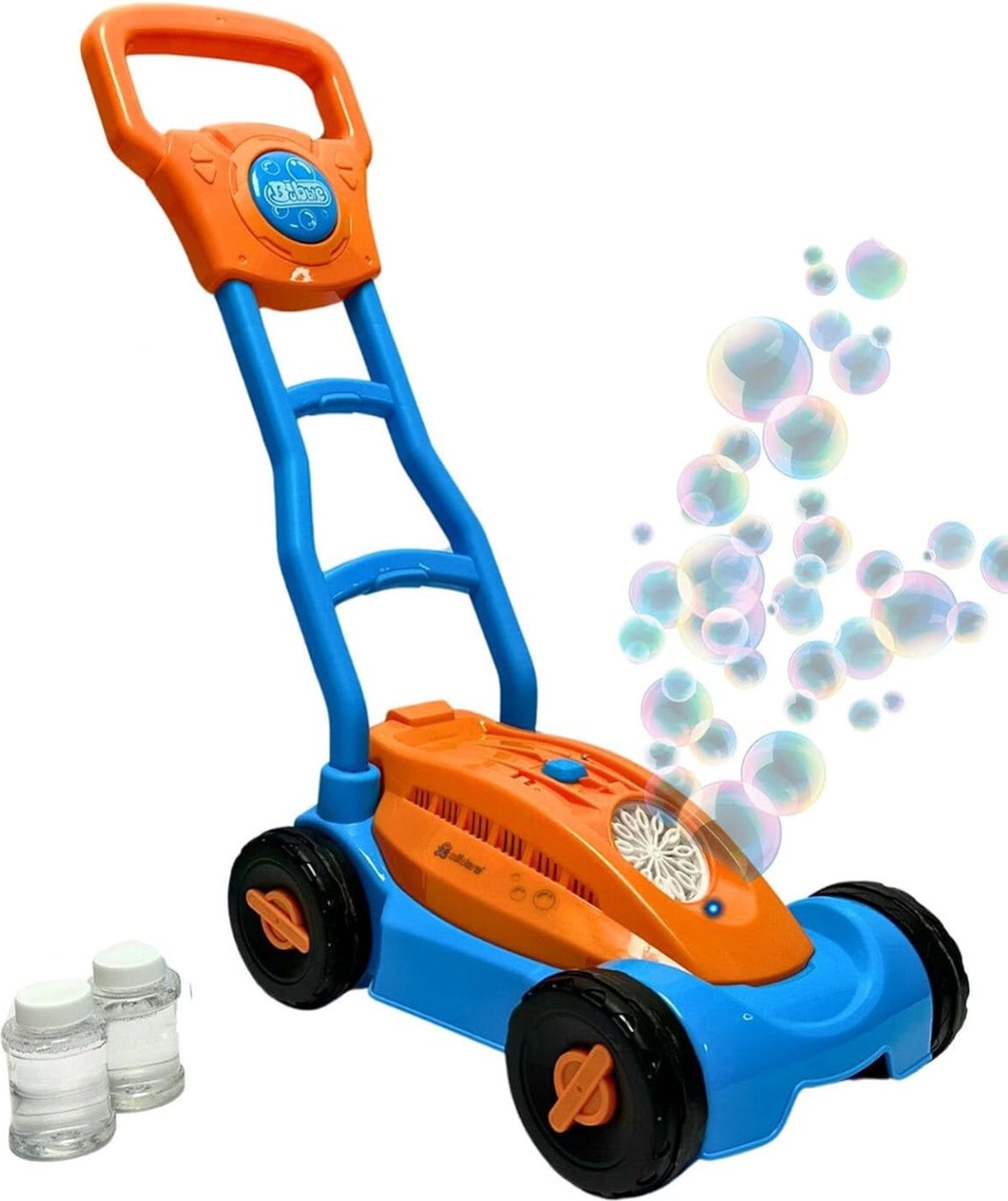 Grasmaaier Speelgoed – Bellenblaas Grasmaaier Incl. 160 ml Zeepoplossing Grasmachine Met Claxon – Duwspeelgoed – Binnen Buiten Speelgoed – Zeepbellenmachine – Vanaf 3 jaar