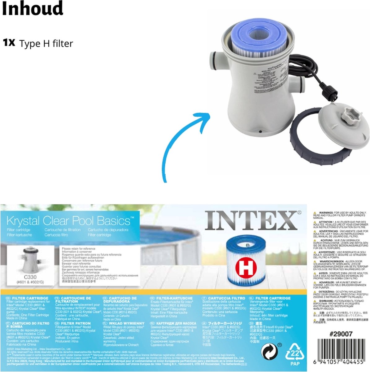 Intex 28602GS Filterpomp - 1.250 liter per uur inclusief Intex Filter Cardridge - Type H (6 stuks) & WAYS Testrips (1 stuks) – foto 7