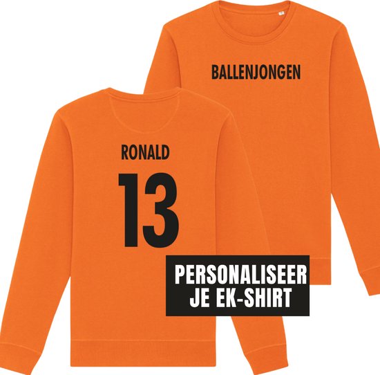 EK sweater oranje XL - Gepersonaliseerd - Ballenjongen - soBAD. | EK 2024 | Unisex | Sweater dames | Sweater heren | Voetbal