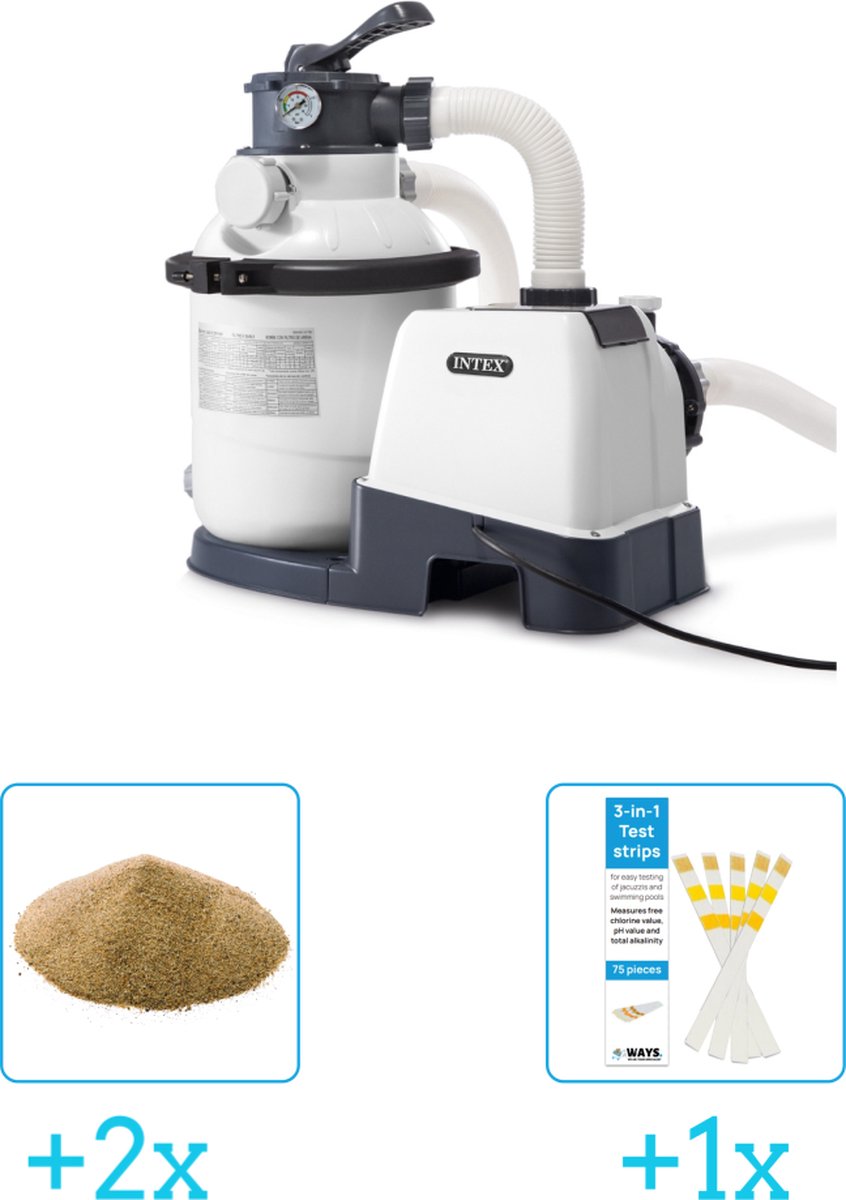Bol.com Intex 26644GS Zandfilterpomp - SX1500 - 4000 liter per uur inclusief Interline Vulling Zandfilter 0.4/0.8mm - Zwembad-To... aanbieding