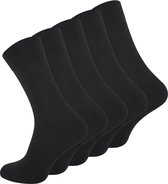 Lavendel Katoenen 5 Paar Unisex Sokken - Ademende Stof - Business Sokken voor Dagelijks Gebruik - Casual en Formele Kuit Sokken - Zwart / 39-42