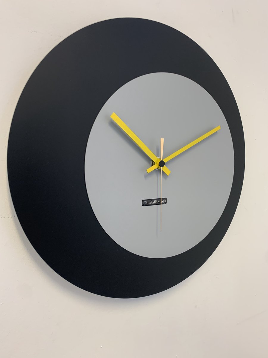 ChantalBrandO wandklok ECLIPS Zwart & Grijs Modern Design