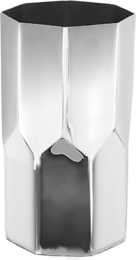 Decoratieve zilveren aluminium vaas H23