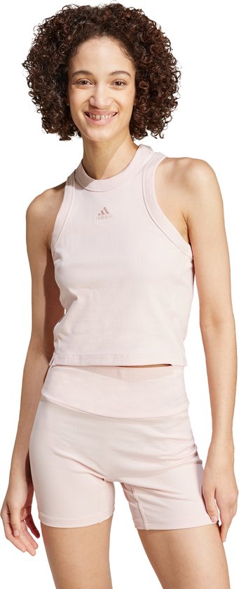 adidas Sportswear Lounge Ribbed Crop Tanktop - Dames - Roze- XL