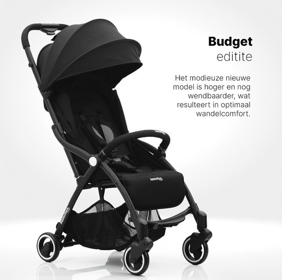 Hamilton by Yoop S1 Plus Buggy - MagicFold - Tot 22 kg - Compacte Wandelwagen - Inklapbare Plooibuggy - Reisbuggy - Zwart