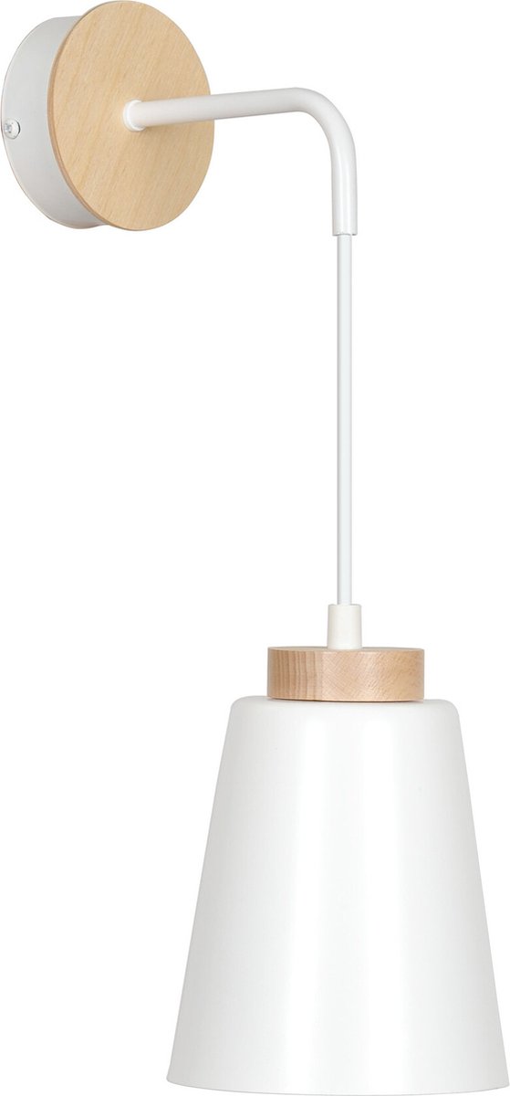 Emibig Kaarina wit met hout wandlamp 1x E27 - Perfecte sfeerverlichting voor elke ruimte