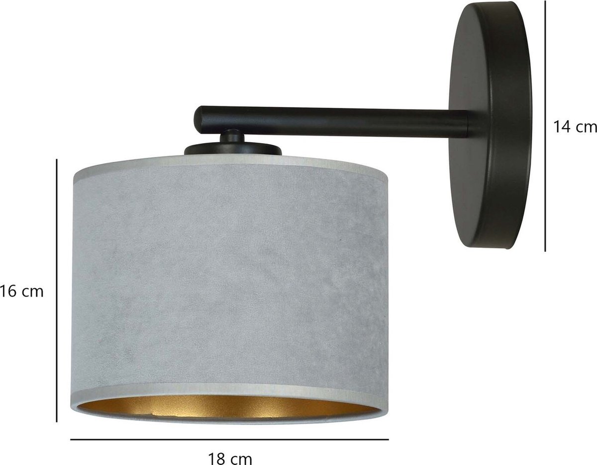 Emibig Bornholm elegante grijze ronde wandlamp E27 - Perfect voor een stijlvolle inrichting