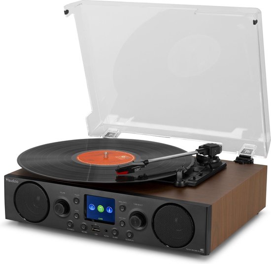Platenspeler met DAB radio - Audizio Tulsa - Bluetooth 5.0 - DAB+ / FM