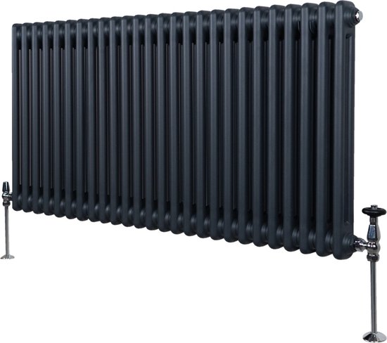 Traditionele 2 Kolom Radiator - 600 x 1192mm - Antraciet Grijs | bol
