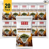 DAECHUN CHOI's 1 Koreaanse BBQ-zeewiersnacks/ (20-pack) / Product uit Korea/Keto, glutenvrij, vol vezels, vitamine, mineralen, eiwitrijke snack, gezonde snack, omega 3's.