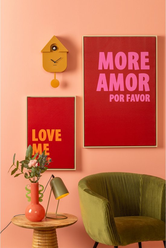 Karlsson - Horloge Murale Coucou Moderne - Jaune Vif