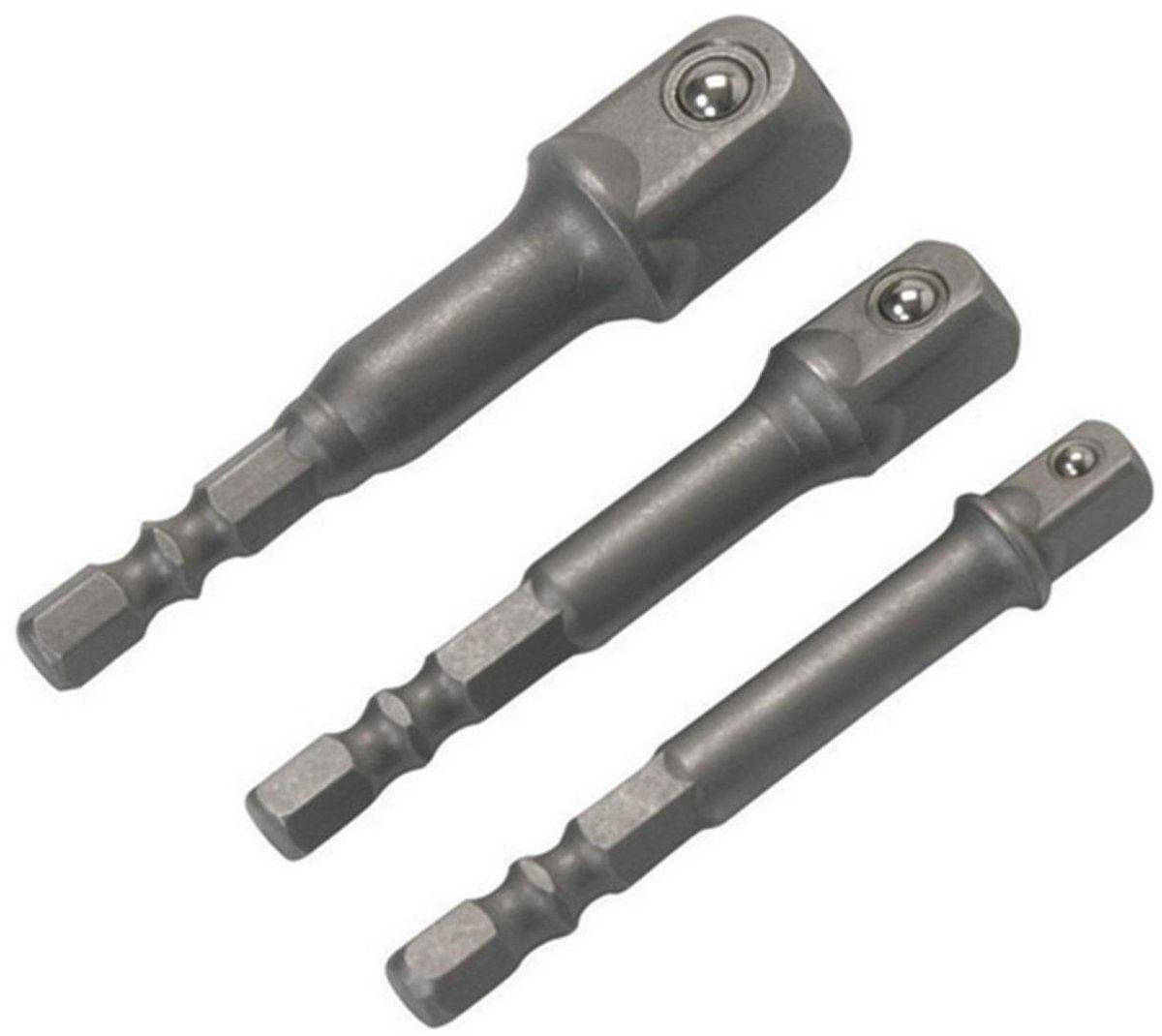 Tooltech Dop-Adapter Set - Zeskantaansluiting - Voor Accuboor - 3-delig