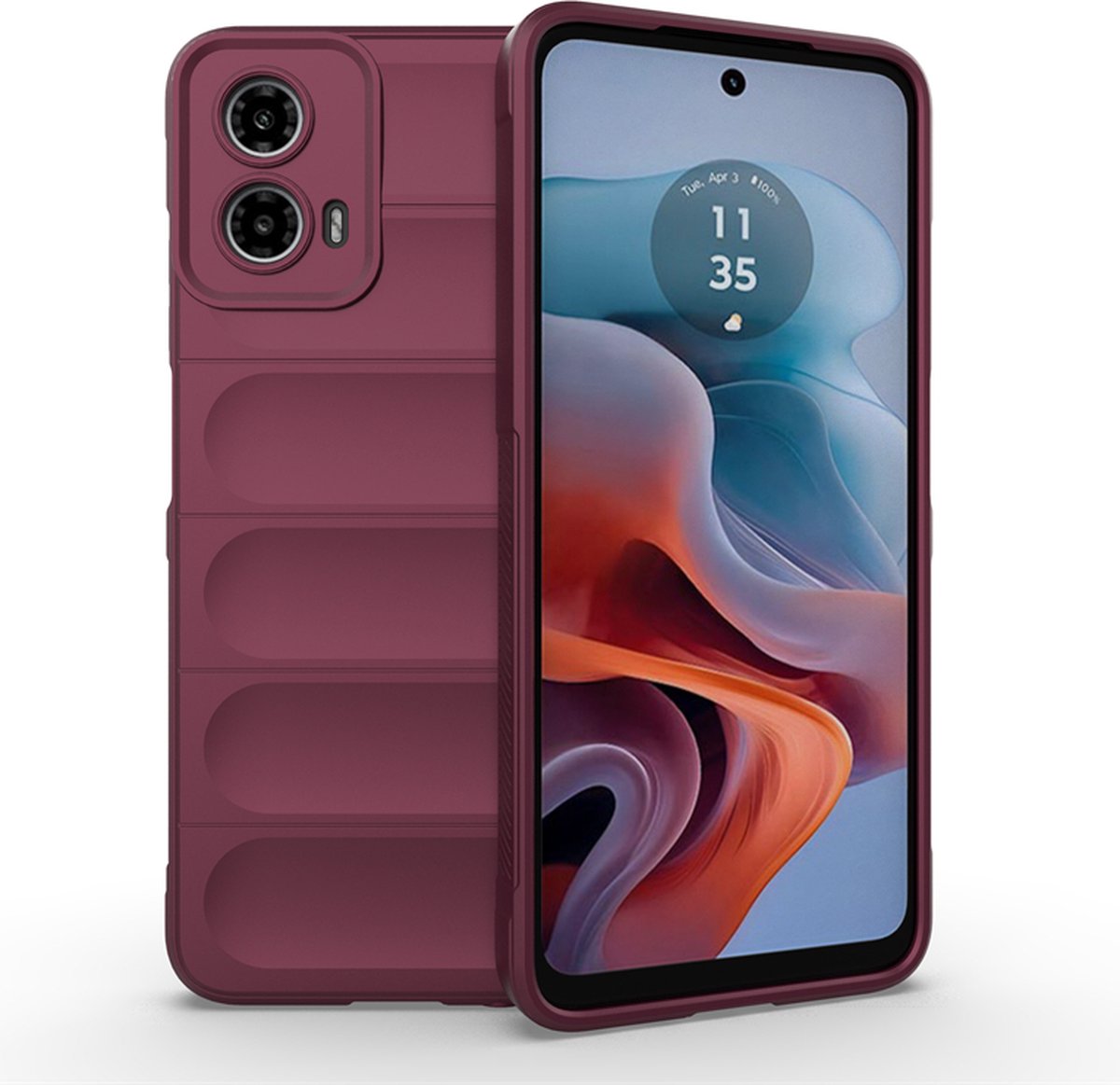 MobyDefend Hoesje - Geschikt voor Motorola Moto G34 - TPU Gripcase - Paars