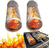 Klein RVS BBQ Grillmand - BBQ cilinder - Barbecue Rek - Barbecue Accessoires