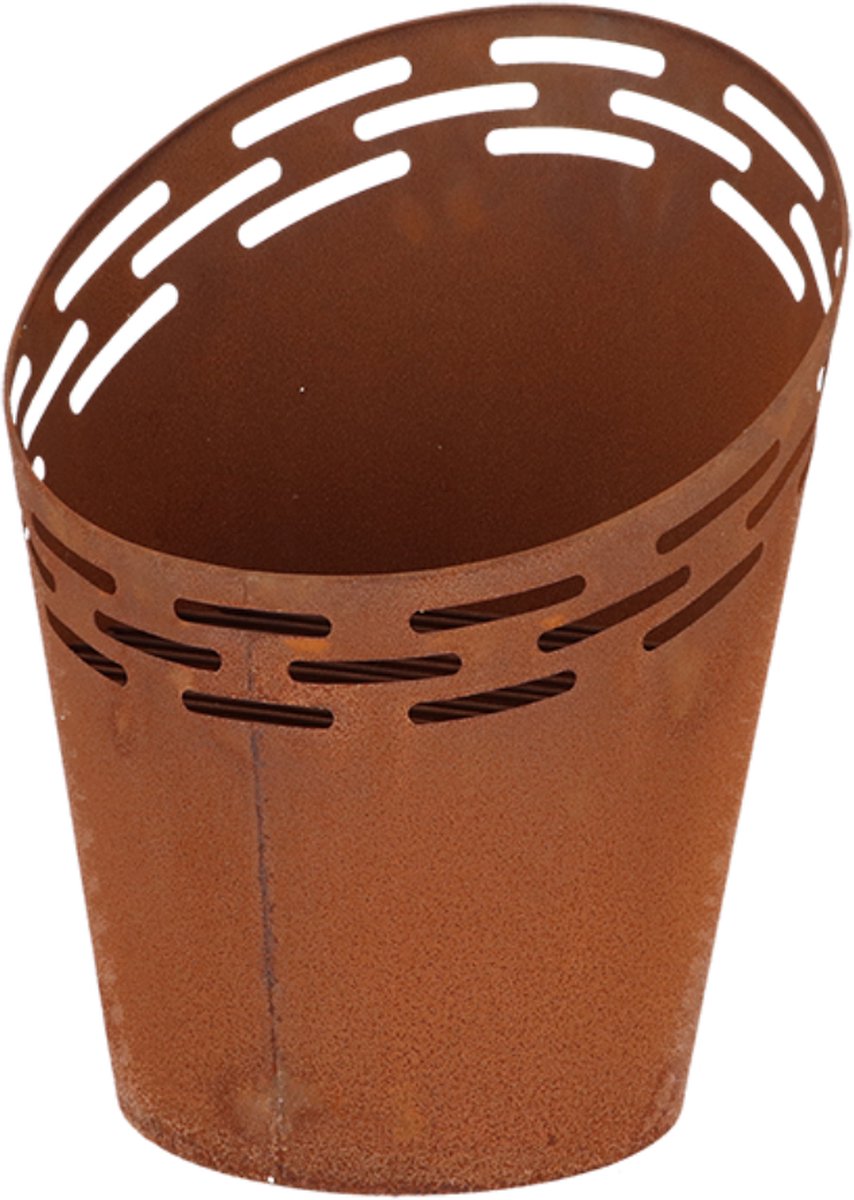 Esschert Design Fire Bowl Laser-Cut Stripes - Rust Brown