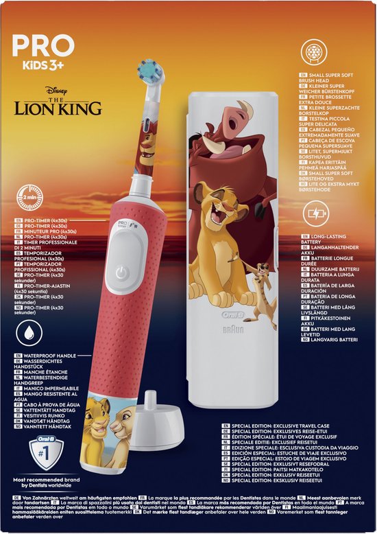 Oral-B Pro Kids - The Lion King - Brosse à dents électrique - Conçue par Braun