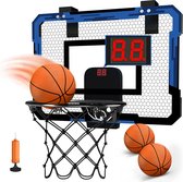 Kibus Basketbal Ring met Scorebord - Deurbevestiging - Inklapbaar - Inclusief 3ballen - AAA Batterij - Countdown - Indoor