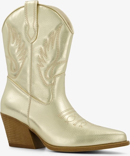 Blue Box dames cowboy western laarzen goudkleurig - Maat 38