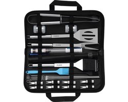 25-delige roestvrijstalen barbecue-accessoires set voor camping - perfect cadeau voor heren barbecue set