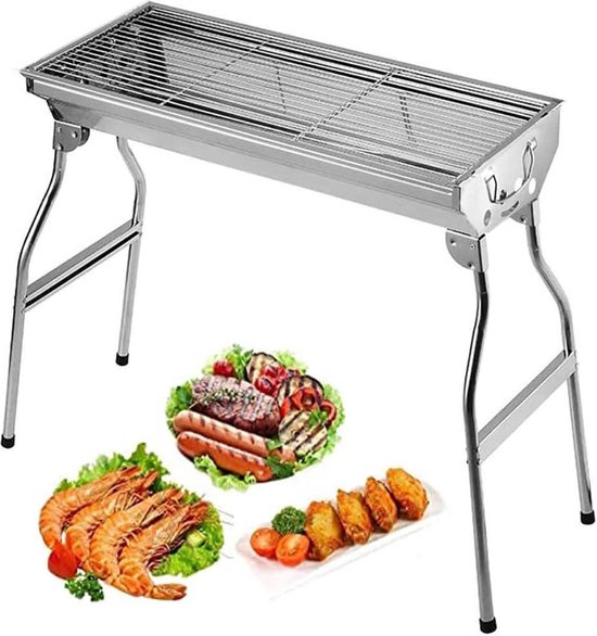 Draagbare Outdoor Camping BBQ Grill Heavy-duty Vouwhoutskool Picknick Fornuis met Gratis Verzending Barbecue