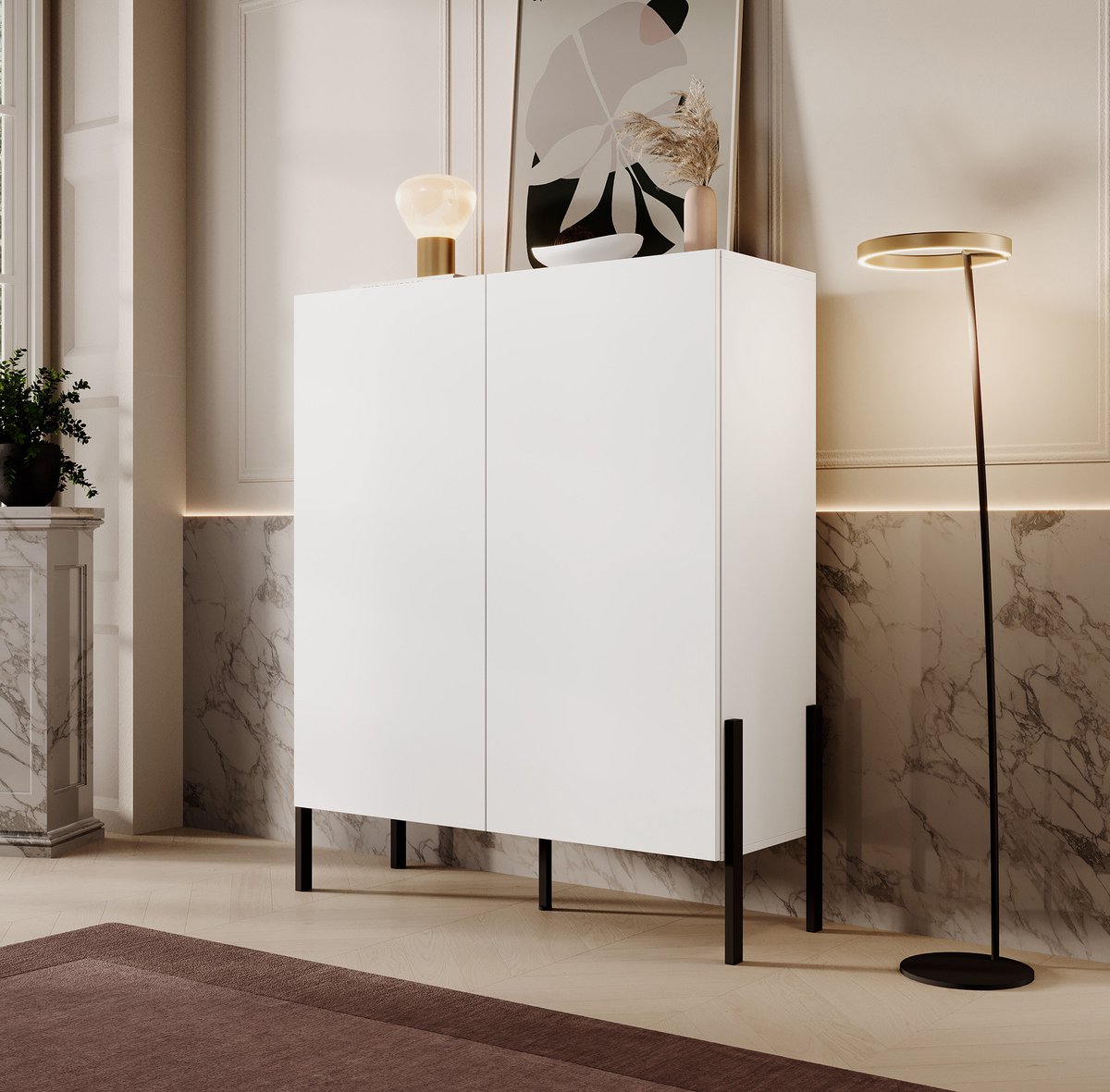 Meubella - Dressoir Jordy - Wit - 114 cm