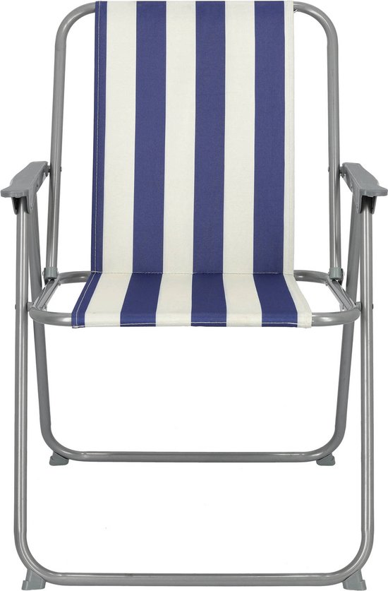 Blokker chaise pliante Stripe - Blauw/ blanc