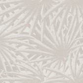 Bloemen behang Profhome 378614-GU vliesbehang glad met bloemen patroon mat wit grijs 5,33 m2