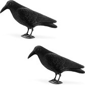 Zwarte kraaien verjager - Nepkraai voor het verjagen van vogels - Tuindecoratie - Set van 2 vogelverjagers