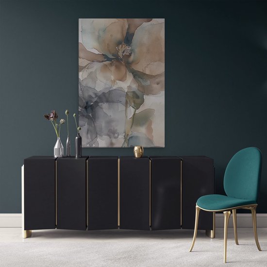 Artaza Peinture sur toile aquarelle illustration de Fleurs – 80 x 120 – Groot – Photo sur toile – Impression sur toile