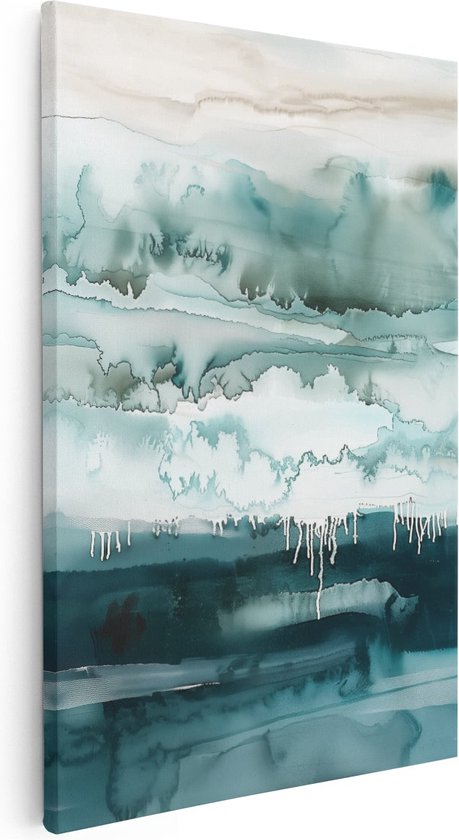 Artaza Canvas Schilderij Abstract Kunstwerk van Wolken en Water - 40x60 - Wanddecoratie - Foto Op Canvas - Canvas Print