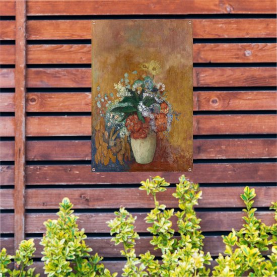 Vaas met bloemen - Odilon Redon tuinposter - Bloemen posters - Tuinposters Natuur - Balkon decoratie - Tuinschilderijen voor buiten - Posters tuinposter 70x105 cm