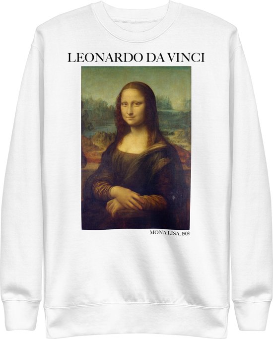 Leonardo da Vinci 'Mona Lisa' ("Mona Lisa") Beroemd Schilderij Sweatshirt | Unisex Premium Sweatshirt | Wit | S