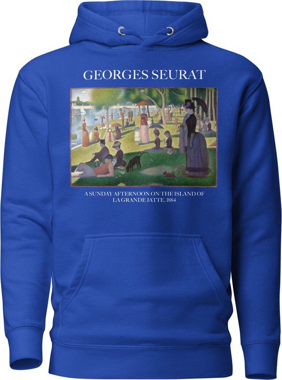 Georges Seurat 'Een Zondagmiddag op het Eiland van La Grande Jatte' ("A Sunday Afternoon on the Island of La Grande Jatte") Beroemd Schilderij Hoodie | Unisex Premium Kunst Hoodie | Team Royal | M
