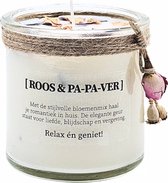DIY pakket - Geurkaars met bloemen - papaver & rozenblaadjes - 8cm