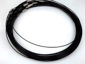 10 stuks - Ketting - Spang - L 45 cm - D 1mm - Flexibele - Zwart, draaislotje, handgemaakte – sieraden zoals - glas hanger