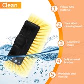 Autowasborstel voor het reinigen van voertuigen, boten, GellNde voertuigen of GellNdewagens, superzachte borstelharen voor krasvaste reiniging, universele bevestiging handgreep